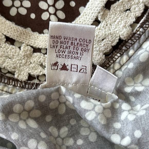 Max Studio Floral Summer A-line Dress Size Medium Brown and White - Picture 9 of 9